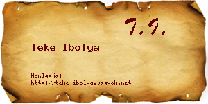 Teke Ibolya névjegykártya